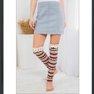 Boho Crochet Vintage Over Knee Boot Leg Warmers